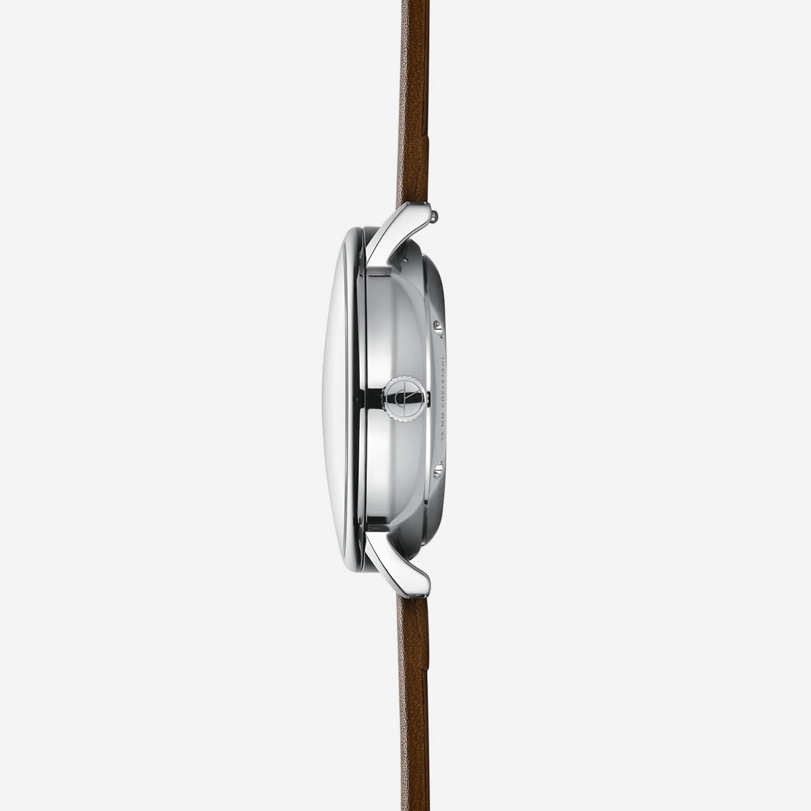 Profile view of Sternglas Naos Automatik showing case thickness